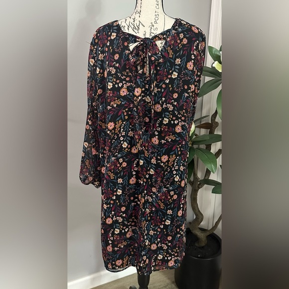 🖤🌸 NWT MSK Women’s Black Floral Ruffled Shift Dress 🌸🖤 - Picture 10 of 14
